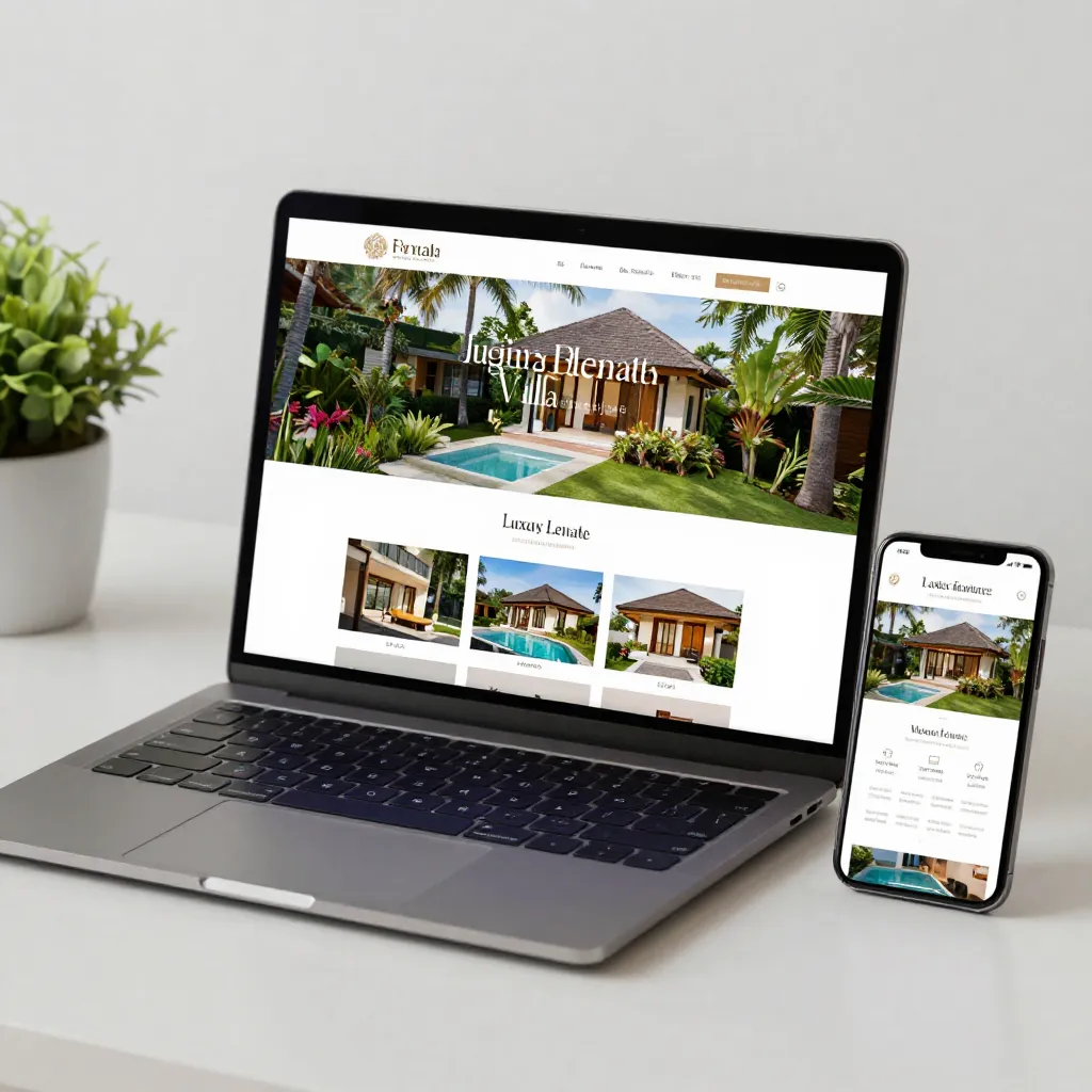 Bali real estate landing page for luxury villa sales and rentals